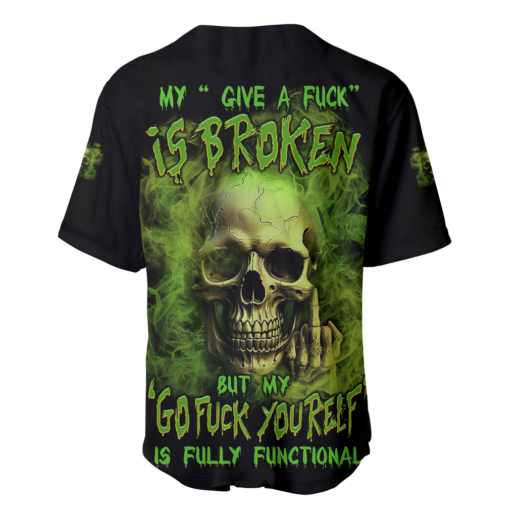 My Give A F Skull Is Broken Baseball Jersey - Wonder Print Shop