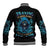 Warning To Avoid Injury Mad Reaper Skull Baseball Jacket - Wonder Print Shop