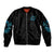 Warning To Avoid Injury Mad Reaper Skull Sleeve Zip Bomber Jacket - Wonder Print Shop