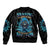 Warning To Avoid Injury Mad Reaper Skull Sleeve Zip Bomber Jacket - Wonder Print Shop