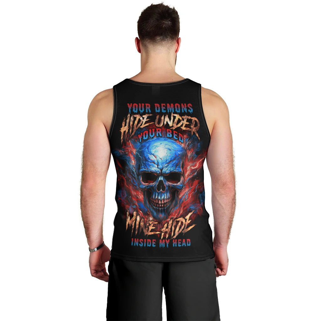 Your Demons Hide Under Your Bed Skull Men Tank Top - Wonder Print Shop