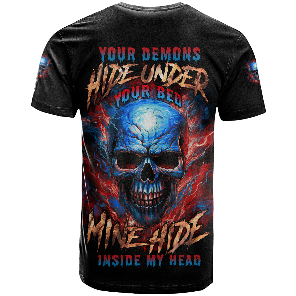 Your Demons Hide Under Your Bed Skull T Shirt - Wonder Print Shop