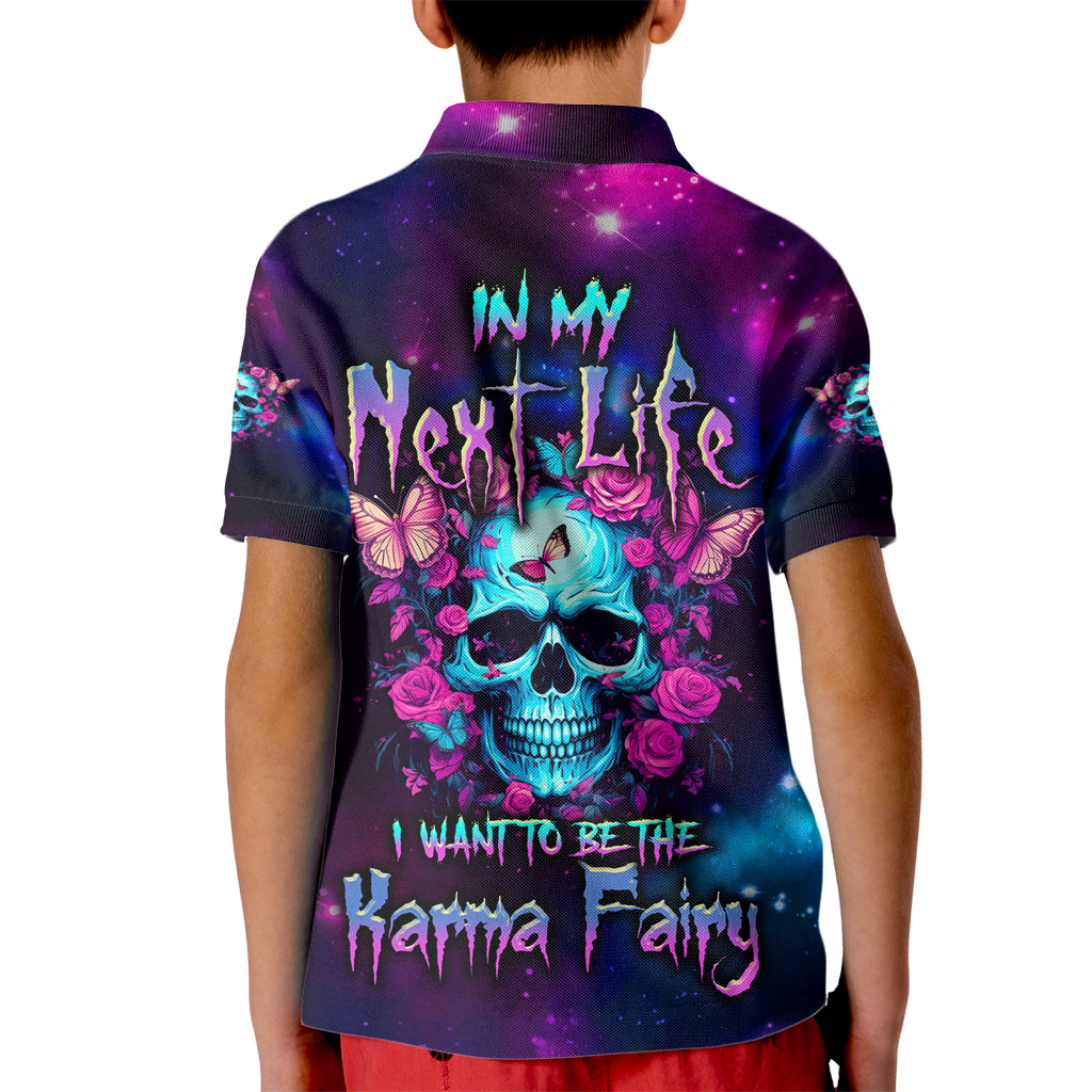 Karma Fairy Skull Galaxy Kid Polo Shirt - Wonder Print Shop