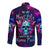 Karma Fairy Skull Galaxy Long Sleeve Button Shirt - Wonder Print Shop