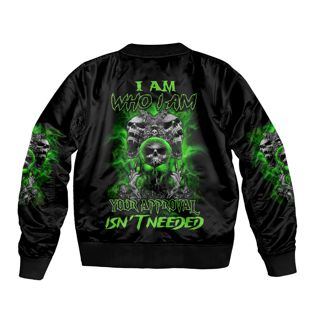 I Am Who I Am Skull Bomber Jacket - Wonder Print Shop