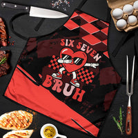 Six Seven Bruh Heart Apron 67 Meme Cool Valentine’s Day Character Dabbing