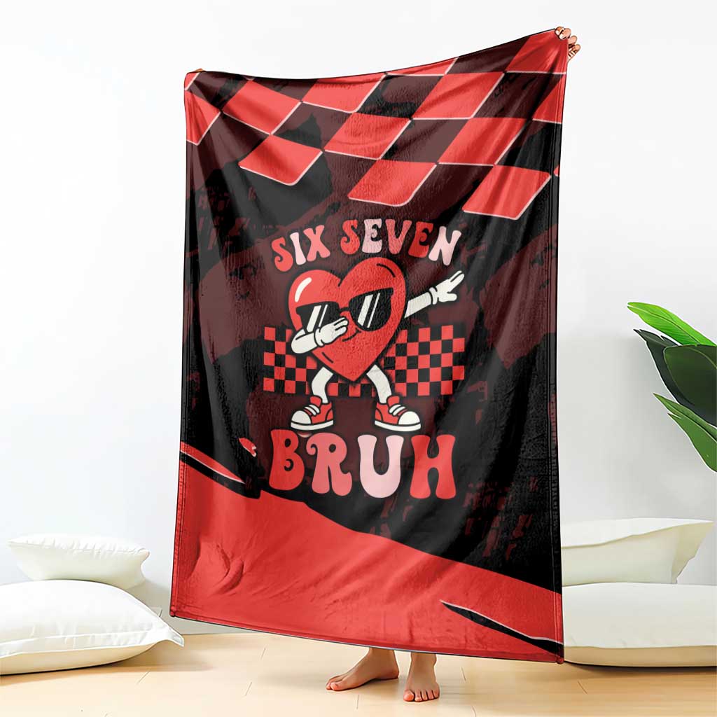 Six Seven Bruh Heart Blanket 67 Meme Cool Valentine’s Day Character Dabbing