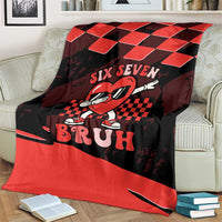 Six Seven Bruh Heart Blanket 67 Meme Cool Valentine’s Day Character Dabbing