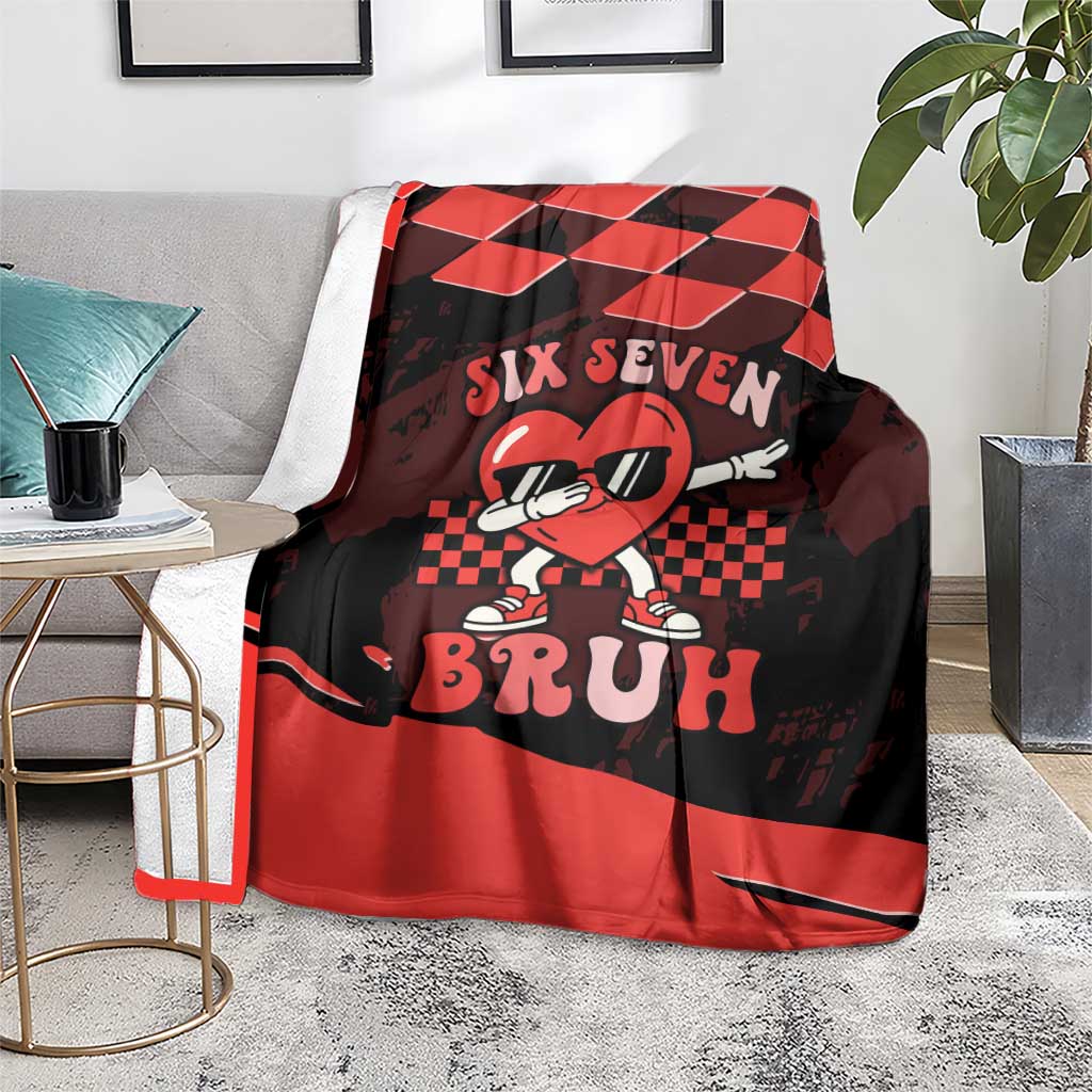 Six Seven Bruh Heart Blanket 67 Meme Cool Valentine’s Day Character Dabbing