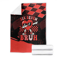 Six Seven Bruh Heart Blanket 67 Meme Cool Valentine’s Day Character Dabbing