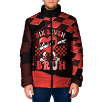 Six Seven Bruh Heart Padded Jacket 67 Meme Cool Valentine’s Day Character Dabbing