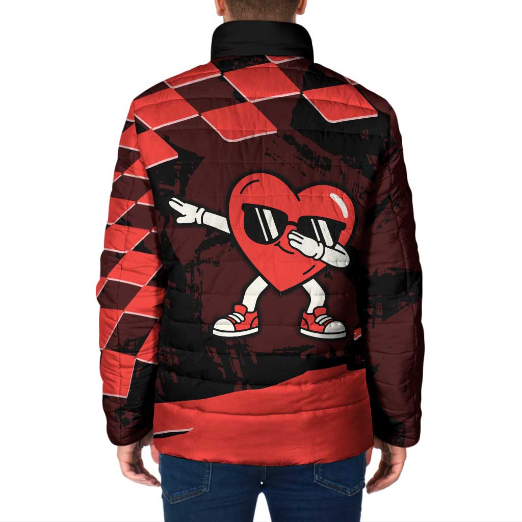 Six Seven Bruh Heart Padded Jacket 67 Meme Cool Valentine’s Day Character Dabbing