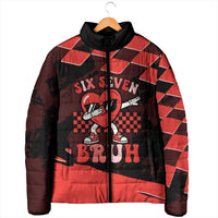 Six Seven Bruh Heart Padded Jacket 67 Meme Cool Valentine’s Day Character Dabbing