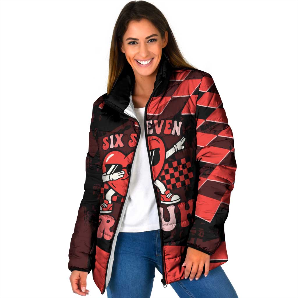 Six Seven Bruh Heart Padded Jacket 67 Meme Cool Valentine’s Day Character Dabbing