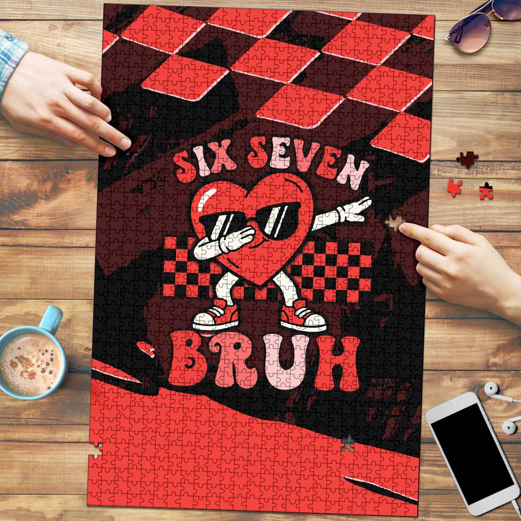 Six Seven Bruh Heart Puzzle 67 Meme Cool Valentine’s Day Character Dabbing
