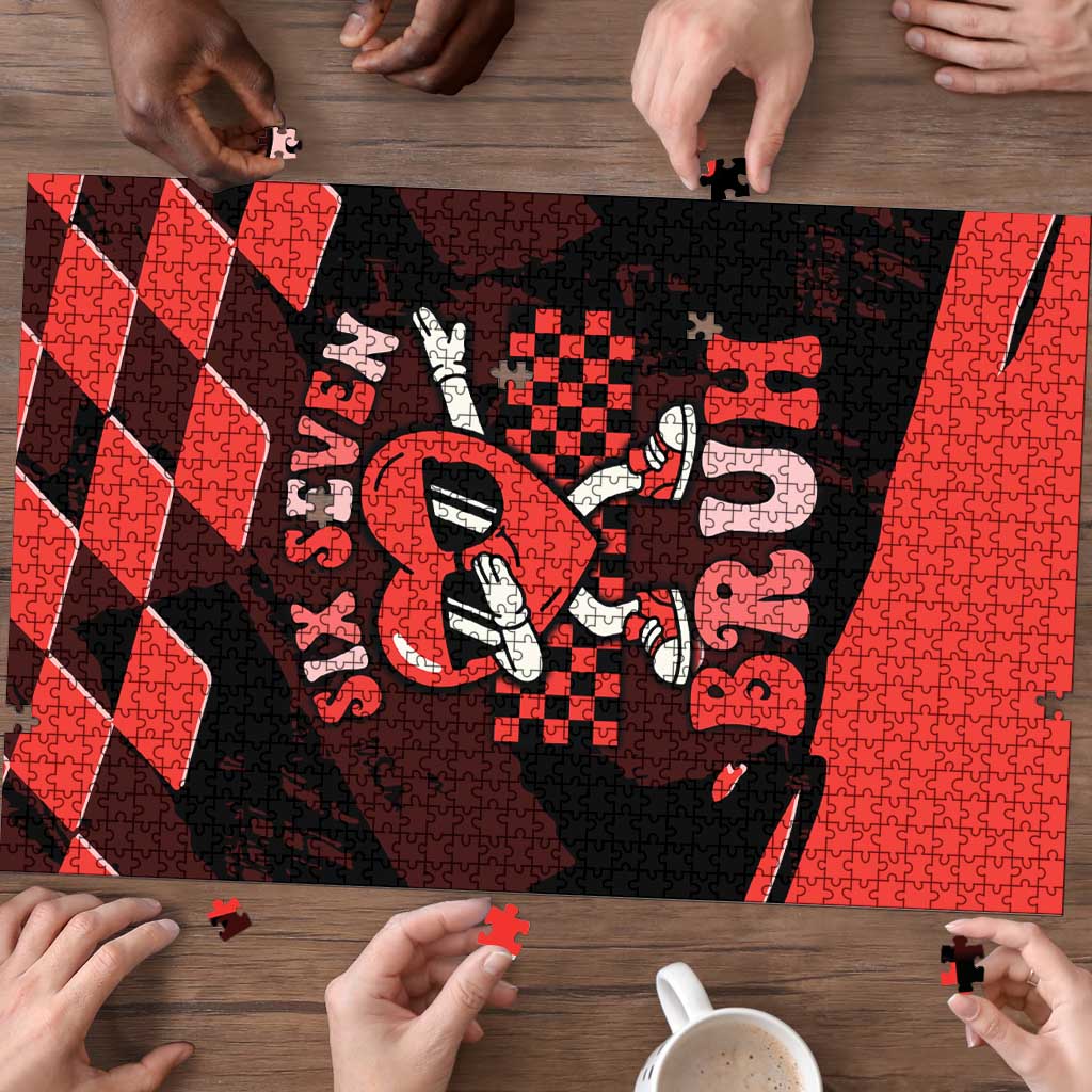 Six Seven Bruh Heart Puzzle 67 Meme Cool Valentine’s Day Character Dabbing