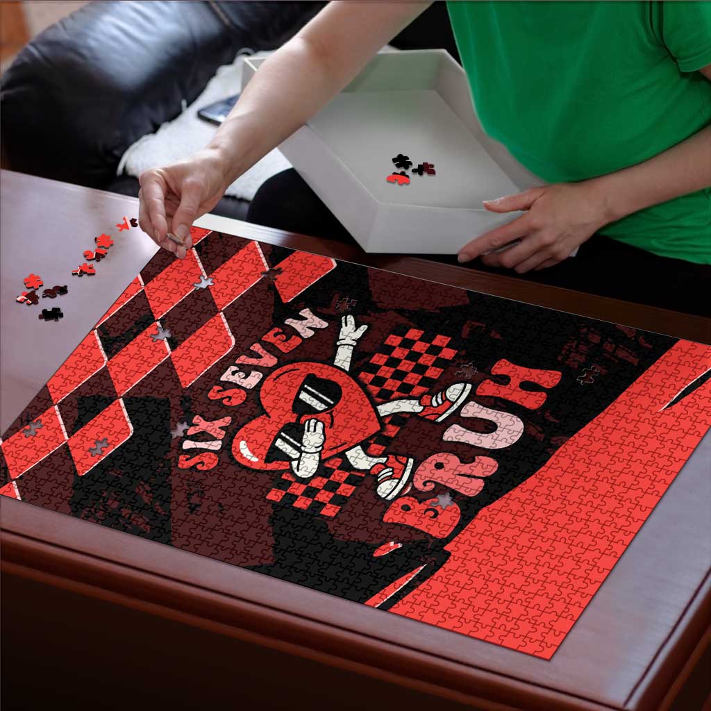 Six Seven Bruh Heart Puzzle 67 Meme Cool Valentine’s Day Character Dabbing