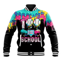 100 Days of School Baseball Baseball Jacket with Sweet Melting Drip Pattern