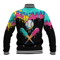 100 Days of School Baseball Baseball Jacket with Sweet Melting Drip Pattern