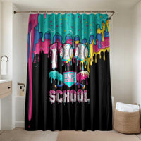 100 Days of School Baseball Bathroom Set with Sweet Melting Drip Pattern