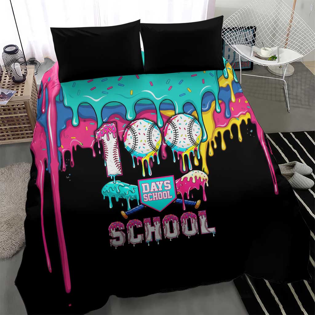 100 Days of School Baseball Bedding Set with Sweet Melting Drip Pattern