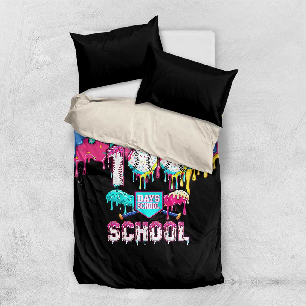 100 Days of School Baseball Bedding Set with Sweet Melting Drip Pattern