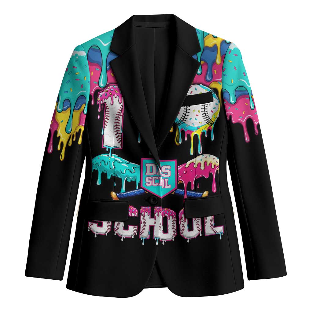 100 Days of School Baseball Blazer with Sweet Melting Drip Pattern