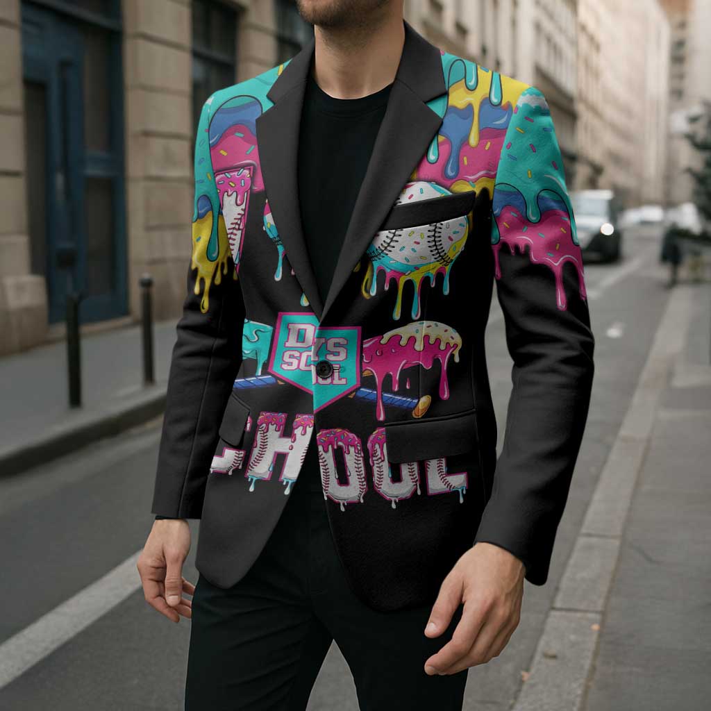 100 Days of School Baseball Blazer with Sweet Melting Drip Pattern