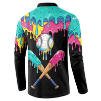 100 Days of School Baseball Button Sweatshirt with Sweet Melting Drip Pattern