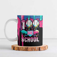 100 Days of School Baseball Ceramic Mug with Sweet Melting Drip Pattern