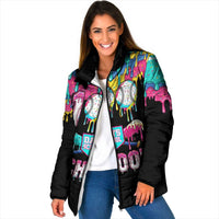 100 Days of School Baseball Padded Jacket with Sweet Melting Drip Pattern