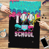 100 Days of School Baseball Puzzle with Sweet Melting Drip Pattern