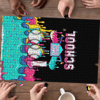 100 Days of School Baseball Puzzle with Sweet Melting Drip Pattern