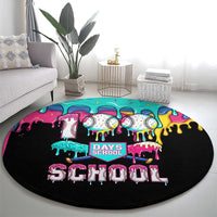 100 Days of School Baseball Round Carpet with Sweet Melting Drip Pattern