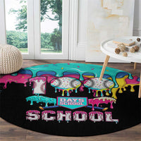 100 Days of School Baseball Round Carpet with Sweet Melting Drip Pattern