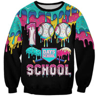 100 Days of School Baseball Sweatshirt with Sweet Melting Drip Pattern