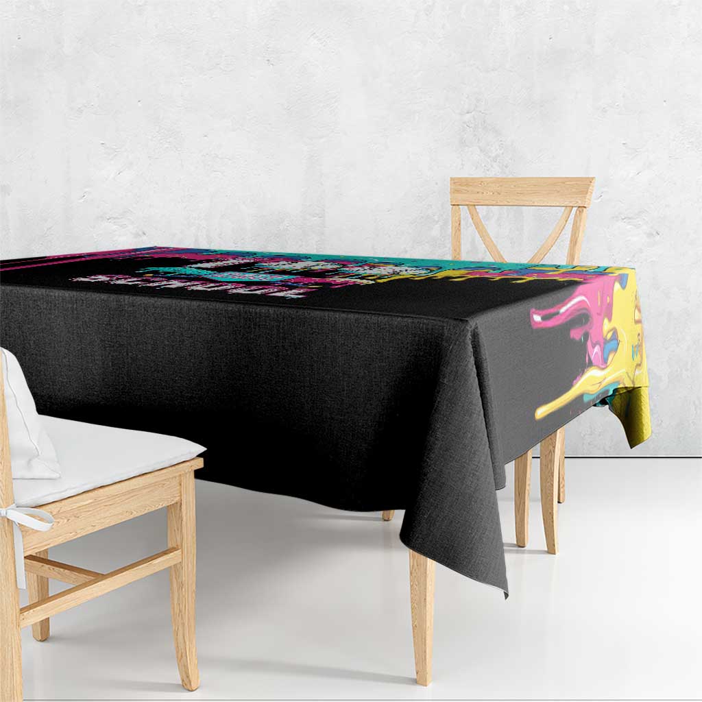 100 Days of School Baseball Tablecloth with Sweet Melting Drip Pattern