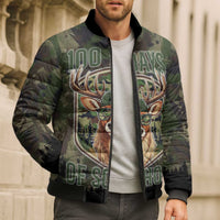 Deer 100 Days of School Bomber Puffer Jacket Camo Deer Adventure Forest