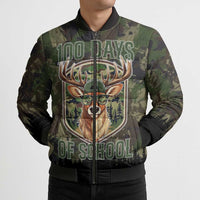 Deer 100 Days of School Bomber Puffer Jacket Camo Deer Adventure Forest