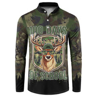 Deer 100 Days of School Button Sweatshirt Camo Deer Adventure Forest