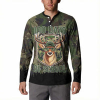 Deer 100 Days of School Button Sweatshirt Camo Deer Adventure Forest