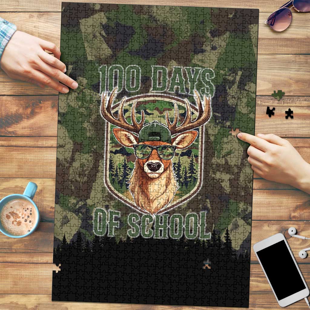 Deer 100 Days of School Puzzle Camo Deer Adventure Forest