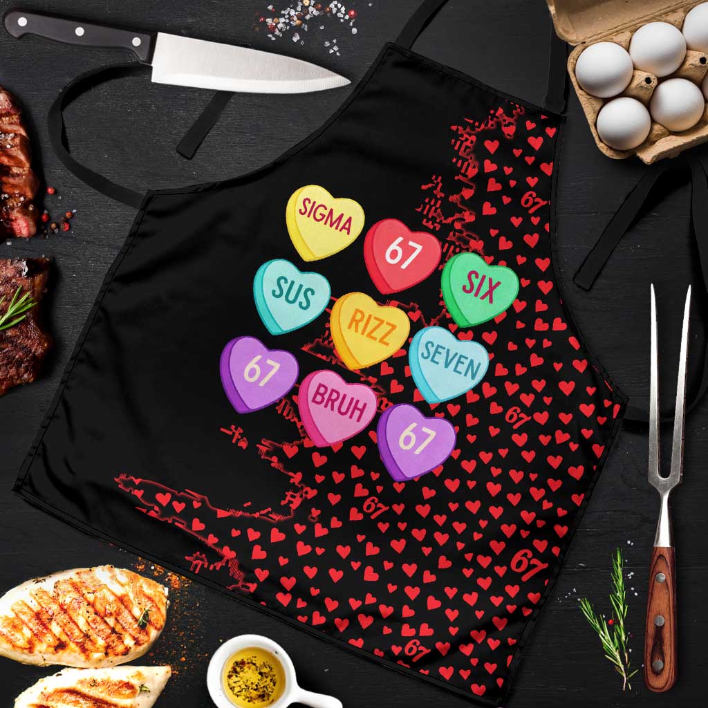 Valentine’s Day 67 Meme Six Seven Apron Gen Alpha Conversation Hearts
