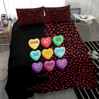 Valentine’s Day 67 Meme Six Seven Bedding Set Gen Alpha Conversation Hearts