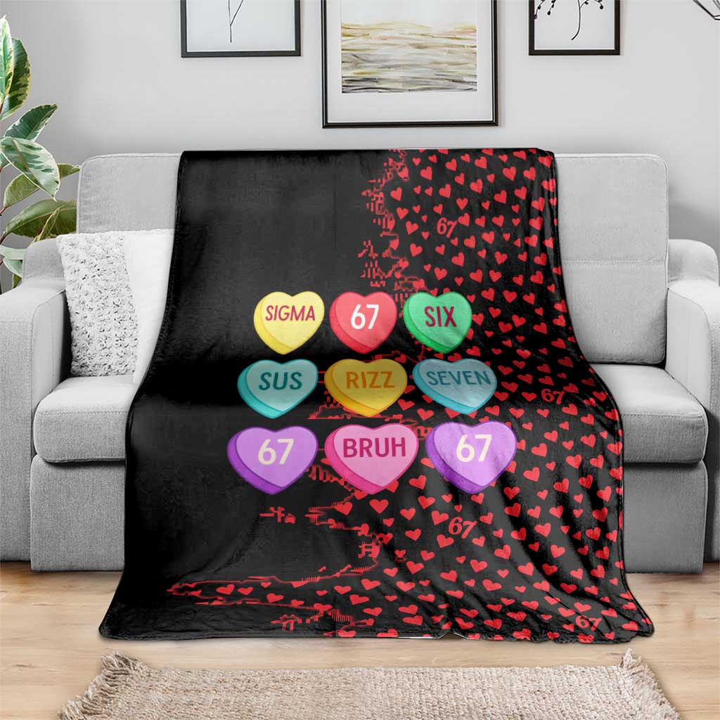 Valentine’s Day 67 Meme Six Seven Blanket Gen Alpha Conversation Hearts