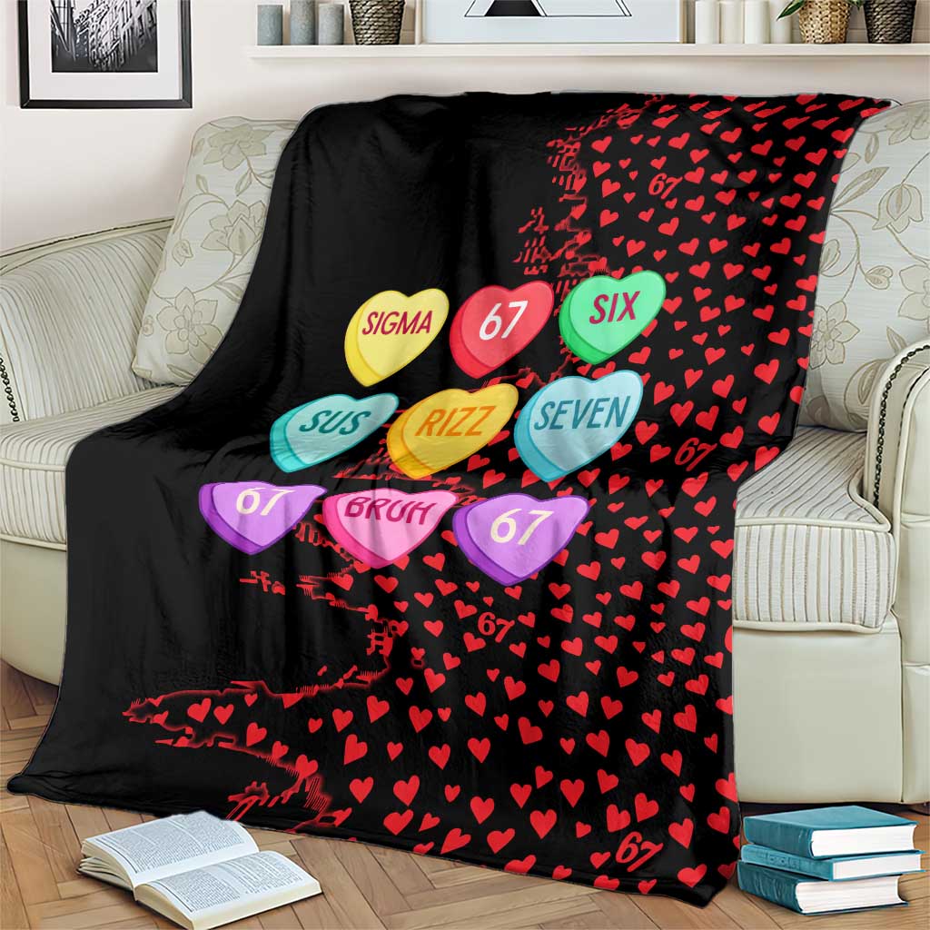 Valentine’s Day 67 Meme Six Seven Blanket Gen Alpha Conversation Hearts