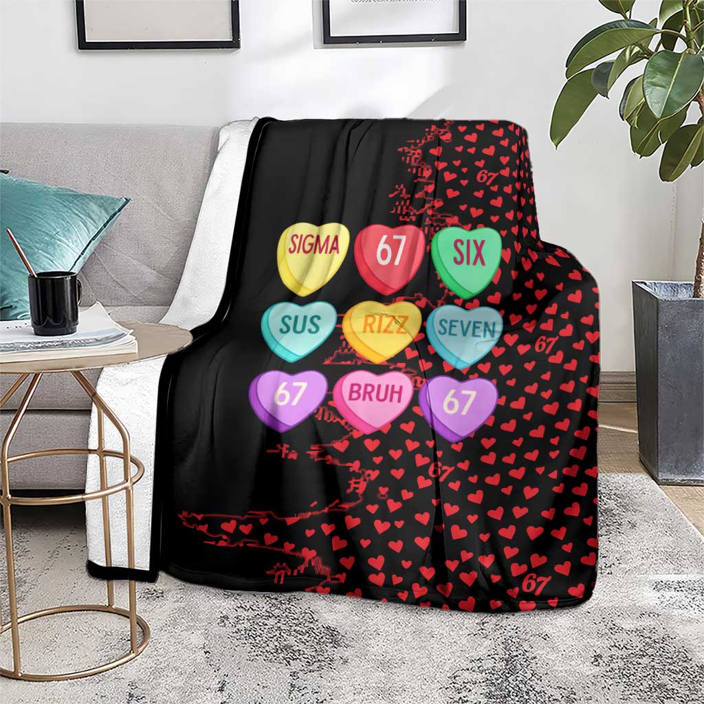 Valentine’s Day 67 Meme Six Seven Blanket Gen Alpha Conversation Hearts