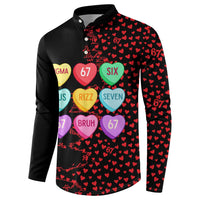 Valentine’s Day 67 Meme Six Seven Button Sweatshirt Gen Alpha Conversation Hearts