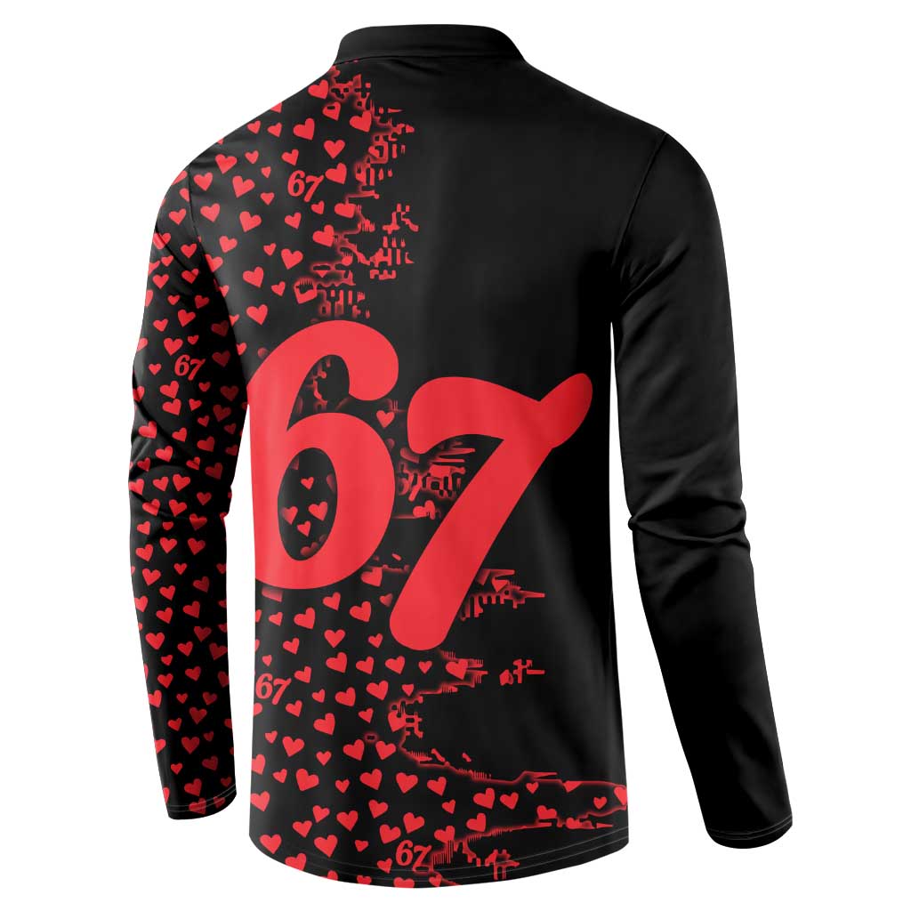 Valentine’s Day 67 Meme Six Seven Button Sweatshirt Gen Alpha Conversation Hearts