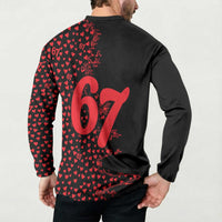 Valentine’s Day 67 Meme Six Seven Button Sweatshirt Gen Alpha Conversation Hearts